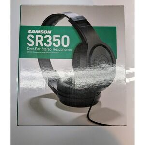 SAMSON SR350 OVER-EAR BLACK STEREO HEADPHONES / Black AUX Cored Studio Style
